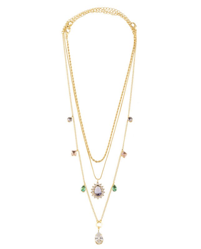 CONJUNTO COM 3 COLARES BIJUTERIA FINA MB