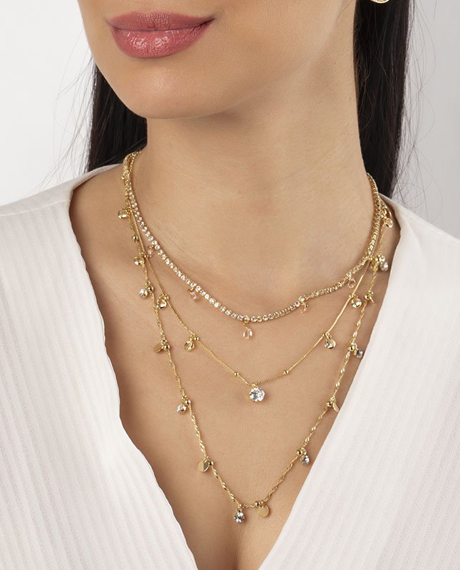CONJUNTO COM 3 COLARES BIJUTERIA FINA MB