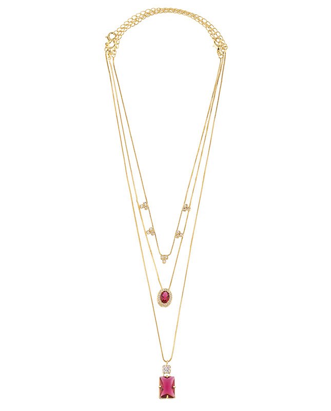 CONJUNTO COM 3 COLARES BIJUTERIA FINA MB