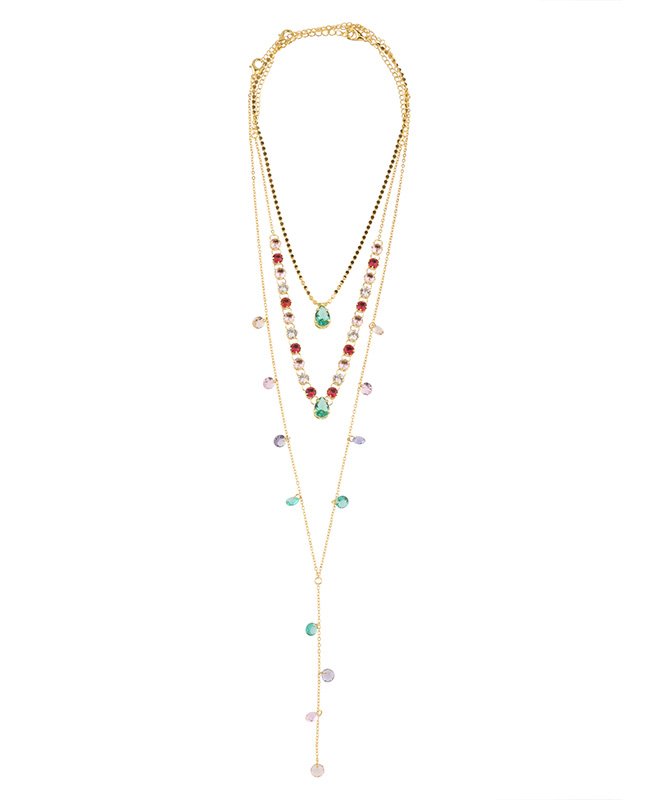 CONJUNTO COM 3 COLARES BIJUTERIA FINA MB
