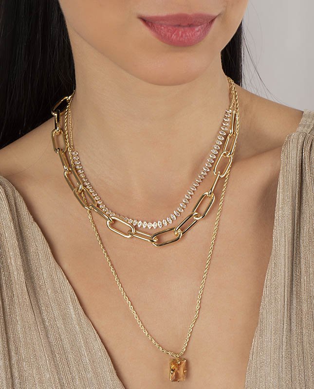 CONJUNTO COM 3 COLARES BIJUTERIA FINA MB