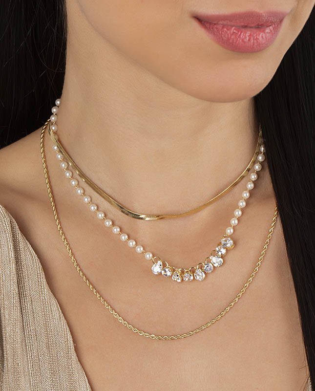 CONJUNTO COM 3 COLARES BIJUTERIA FINA MB