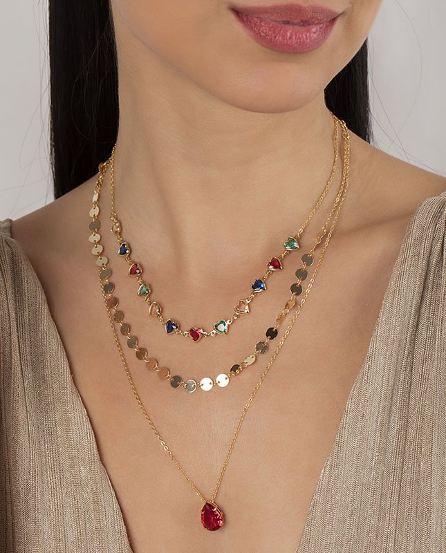 CONJUNTO COM 3 COLARES BIJUTERIA FINA MB