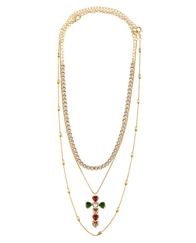 CONJUNTO COM 3 COLARES BIJUTERIA FINA MB