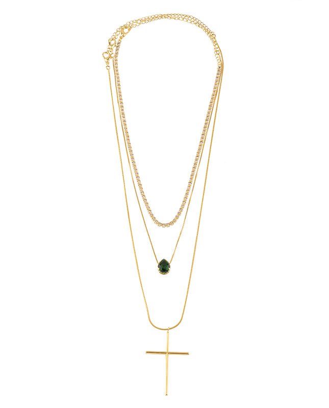 CONJUNTO COM 3 COLARES BIJUTERIA FINA MB