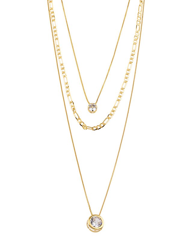 CONJUNTO COM 3 COLARES BIJUTERIA FINA MB