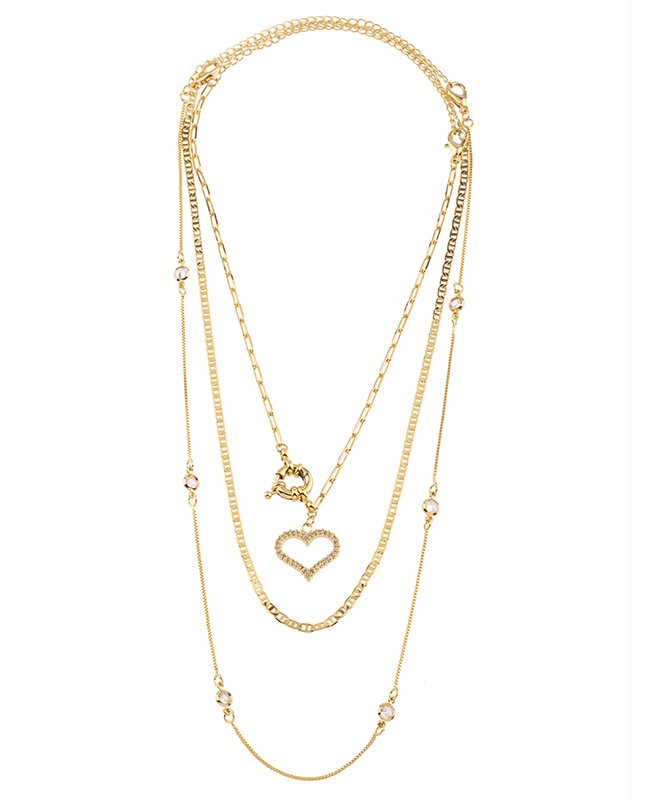 CONJUNTO COM 3 COLARES BIJUTERIA FINA MB
