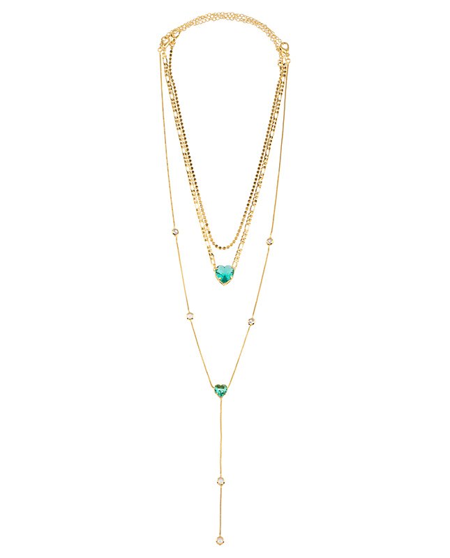 CONJUNTO COM 3 COLARES BIJUTERIA FINA MB