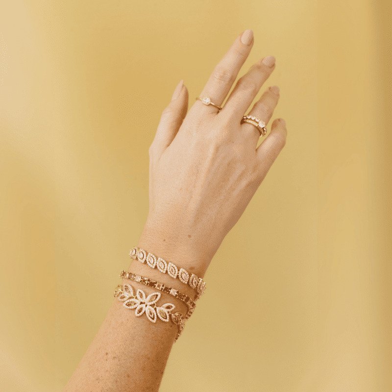 Pulseira Folha Cravejada